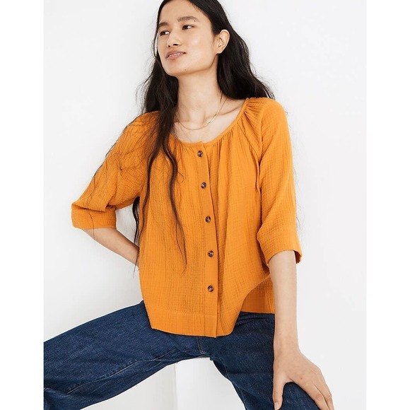 Madewell Tops - Madewell Gauze Button-Front Raglan Top